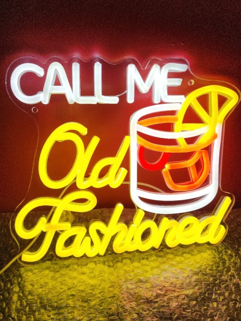 DELIGHTFUL"CALL ME OLD FASHION" LED USB POWERED LIGHT SIGN